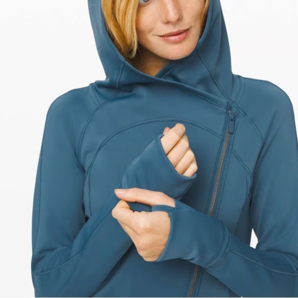 EUC Lululemon Every Journey Hoodie Spacer In Petrol Blue - Size 8 - Picture 4 of 12